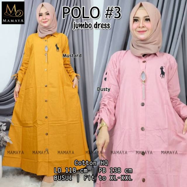 Gamis Katun Jumbo Polo#3