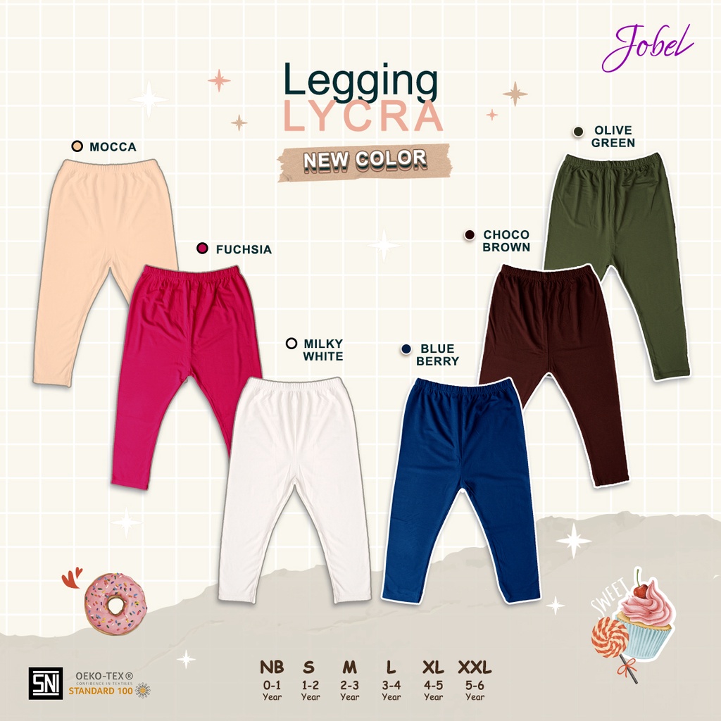 Jobel Legging Lycra New Colour - Celana Panjang Anak Perempuan - Satuan