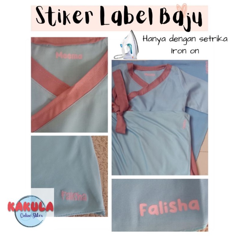

Stiker label kain nama custom| stiker nama setrika| label baju nama | Iron on Stiker | Sablon Setrika