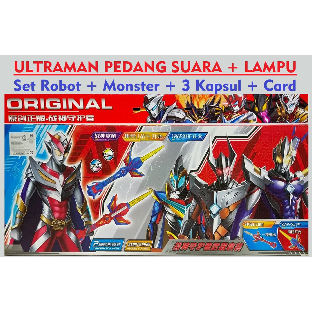 ULTRAMAN SET 5in1 DEFORMATION PEDANG ROBOT MONSTER KAPSUL CARD ULTRA HERO MAINAN EDUKASI MOVIE JAPAN