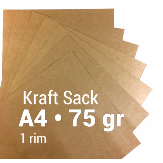 

Kertas Samson Sack Kraft 75 gsm 1 rim A4 coklat bungkus wrapping