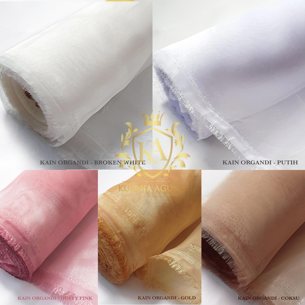 Kain Organdi Organza Kaca Lebar 150 cm Meteran Terlaris Murah Bahan Dekorasi Gaun Hijab PerMETER