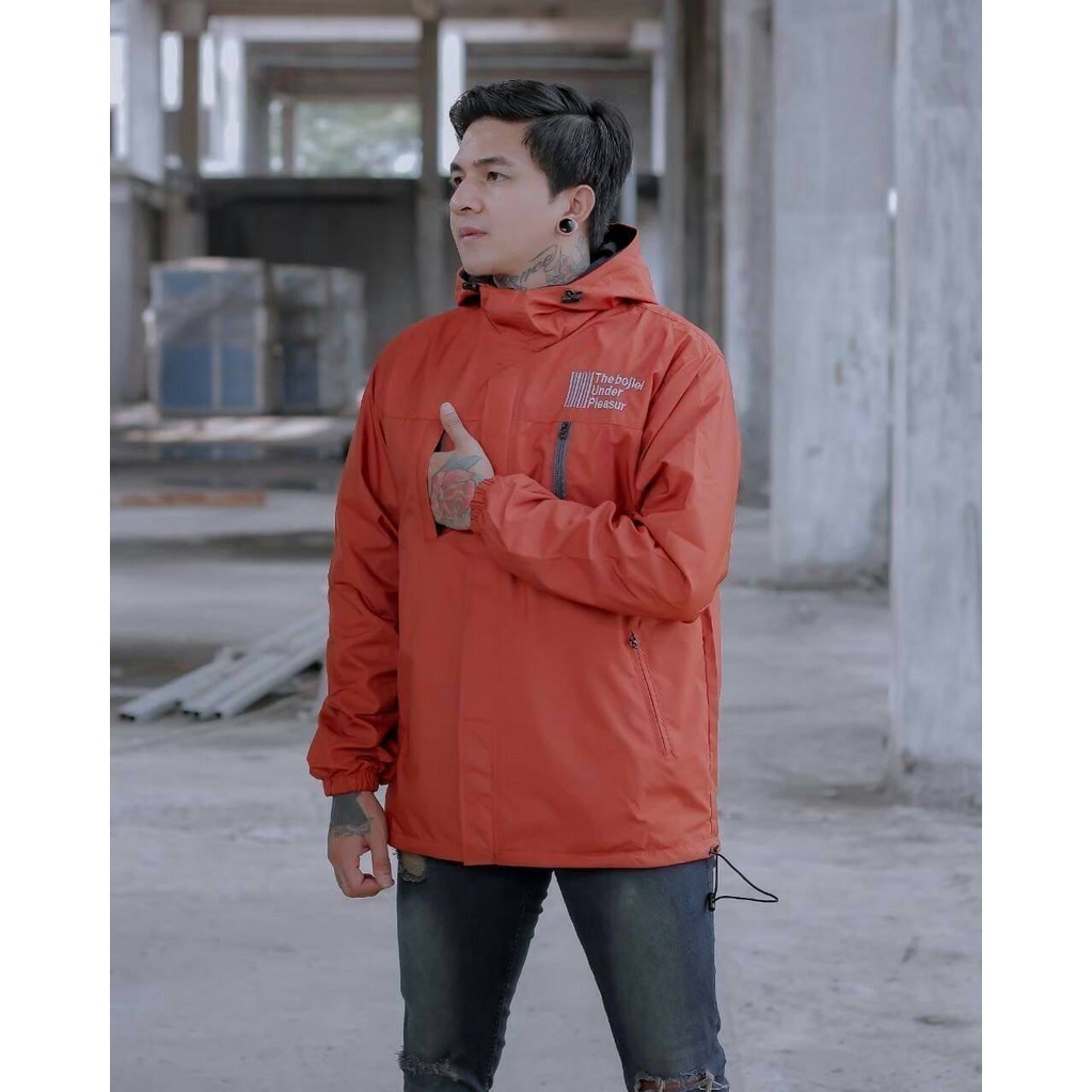 The Bojiel Pleasure - Jaket Outdoor Pria Jaket Parasut Jaket Outdoor Unisex Jaket Distro Jaket Gunung Orange