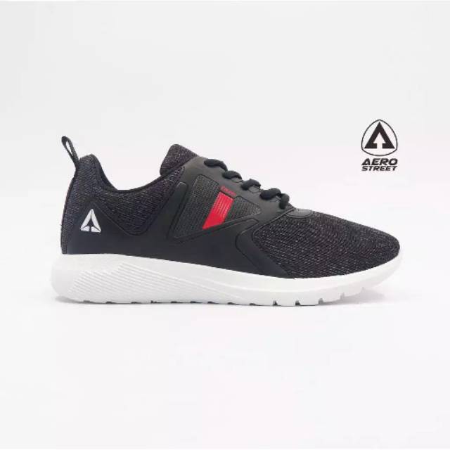 Aerostreet 40-43 Enzo Hitam - Sepatu Sneakers Casual Sport Sekolah