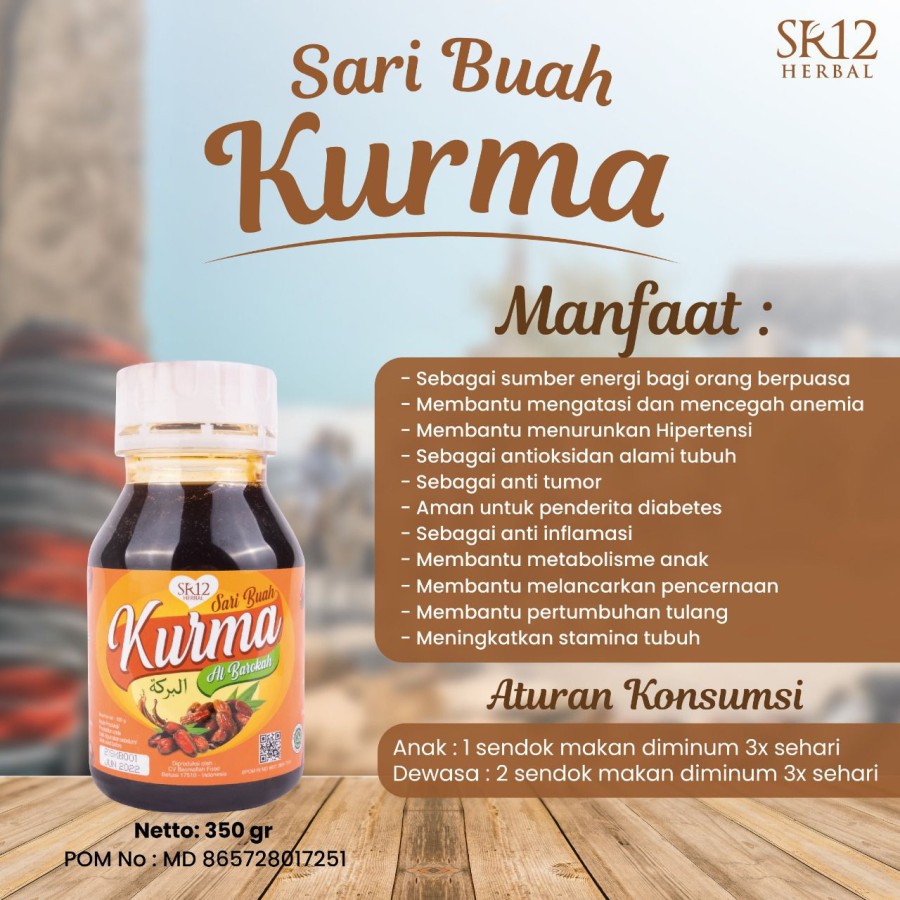 

Sari Buah Kurma SR12 Al-Barokah Halal Terdaftar BPOM