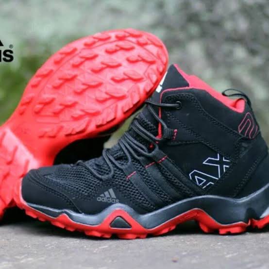 Sepatu Adidas Olahraga Basket,Voly,Badminton,Tennis AX2 Red High pria