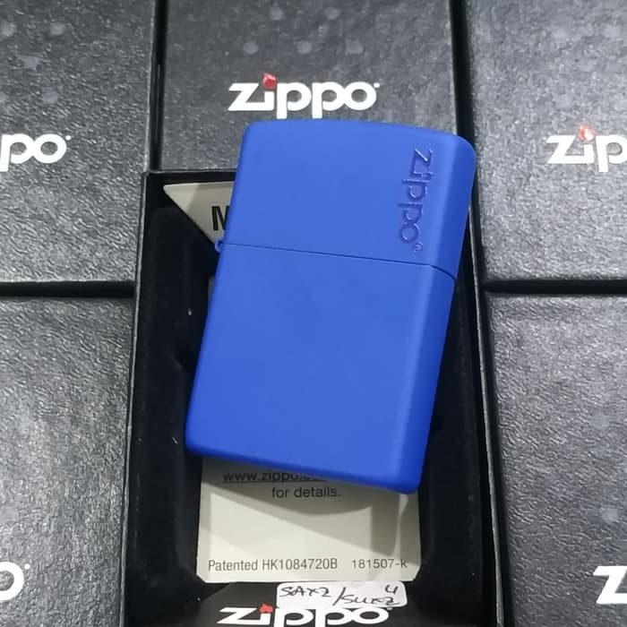 ZIPPO LIGHTER / MANCIS KOREK API ZIPPO ORIGINAL - LOGO BLUE MATTE