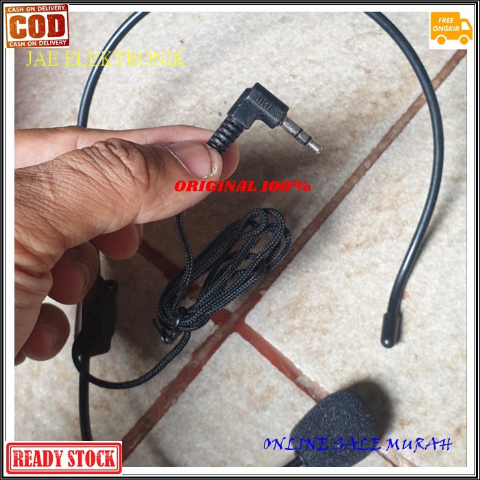 G511 Mic headset jack L 3.5mm original mik bando microphone hf clip mikrophone handsfree kabel cable audio sound sistem vocal vokal universal karaoke meeting acara pidato portable speaker universal  Jack L  PANJANG 120-150 CM  BISA UNTUK SEGALA JENIS PERA