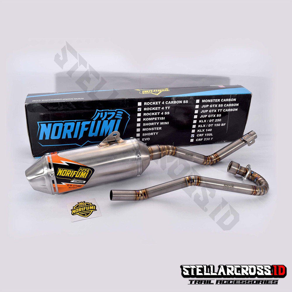 Knalpot Muffler Original NORIFUMI Titanium Rocket 4 Bore Up CRF 150L