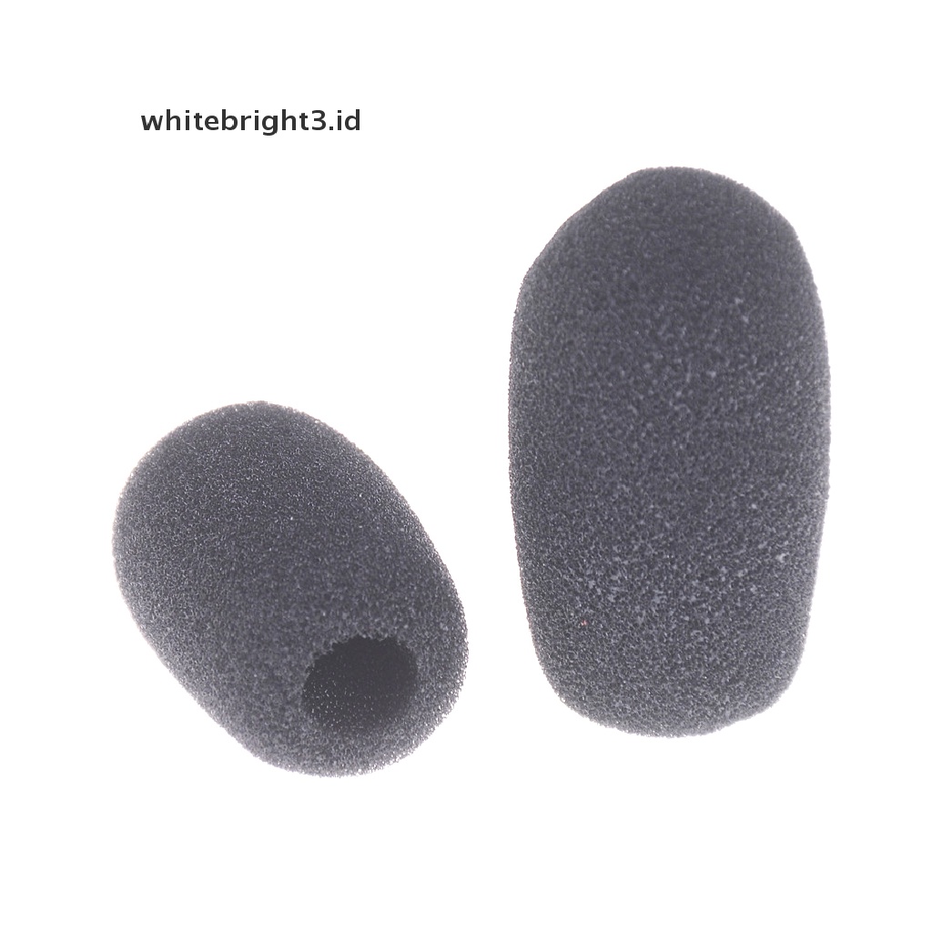 (whitebright3.id) 10pcs Busa Spons Cover Microphone / Headset Warna Hitam