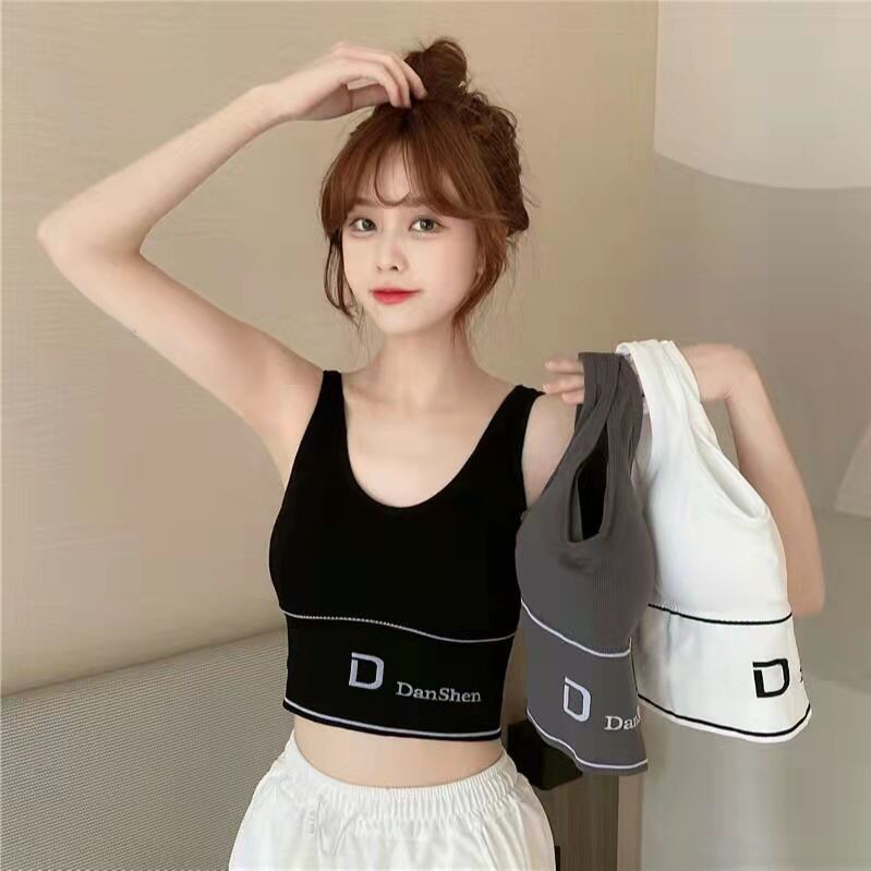 Blackpink Sport Bra GYM Bra Olahraga Push Up Wanita Tanktop Tangtop Senam Yoga Tengtop Atasan Tanpa Kawat Import 1199