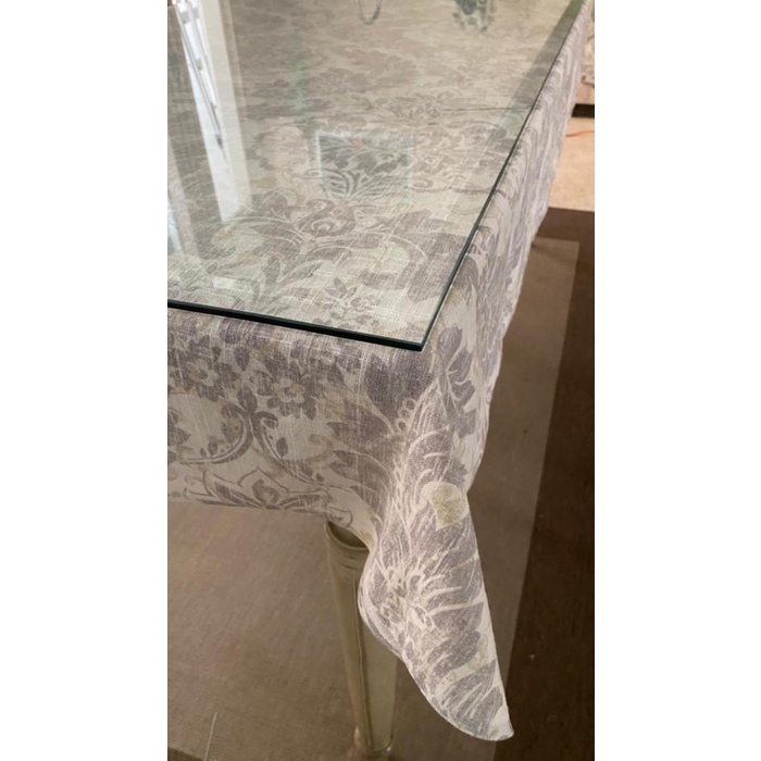 Taplak Meja Makan - Taplak Meja Makan Kain / Bahan Linen Kursi 4, Kursi 6 Dan Kursi 8 - A