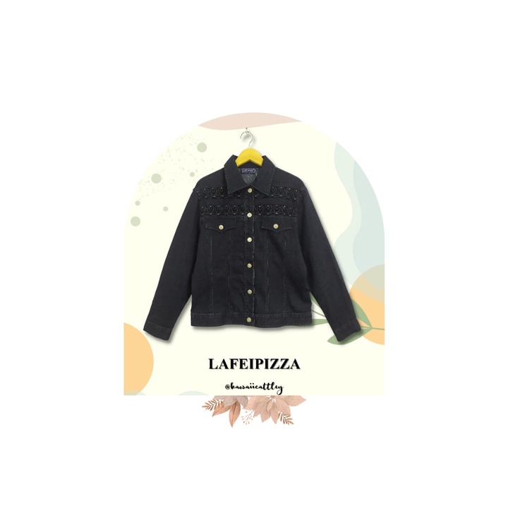 Jaket Denim Wanita Hitam Tebal Cantik