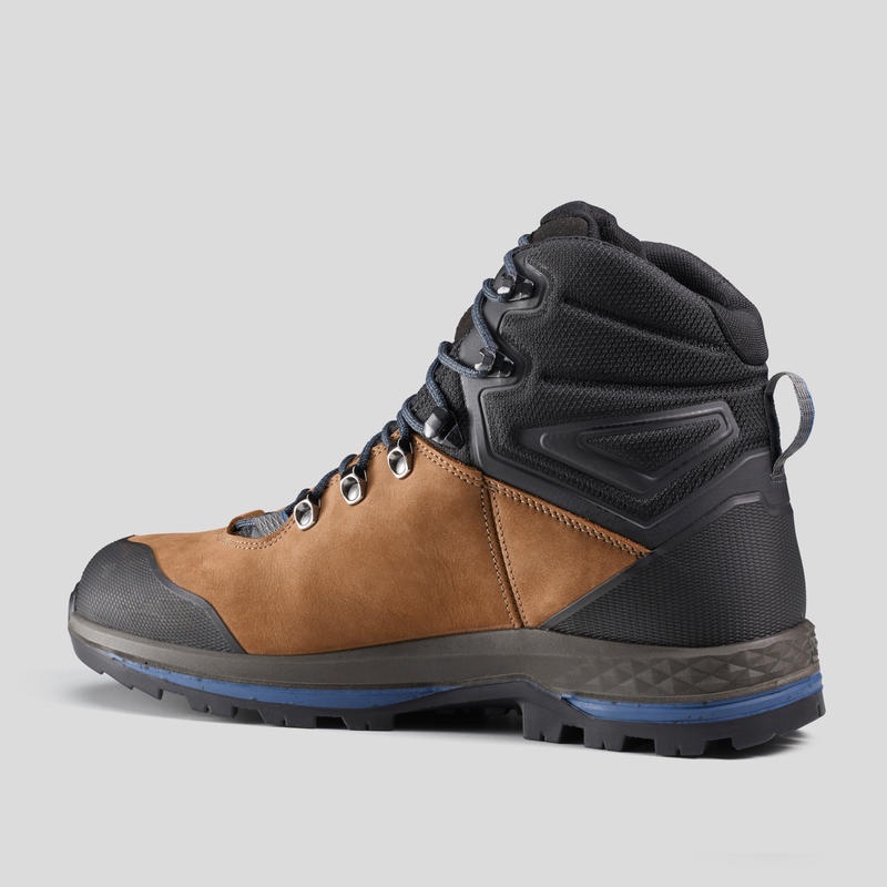 FORCLAZ TREK100 Sepatu Boot Kulit Pria Sol Fleksibel Hiking Trekking
