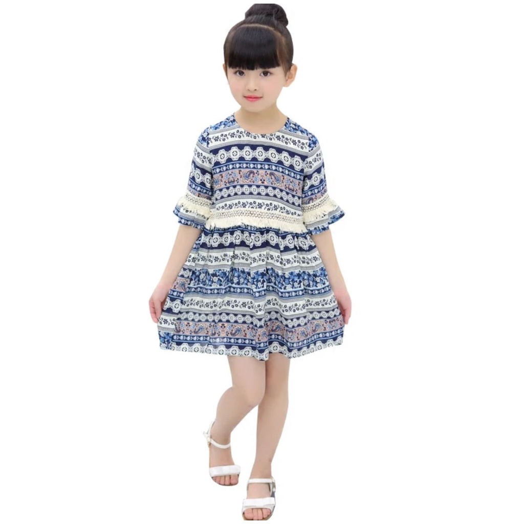 Promo !! Dress anak cewek / dress dewata motive summer ukuran 9bulan-2tahun / Dress import bahan lembut