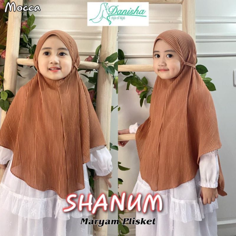 SHANUMA Hijab anak bergo full plisket