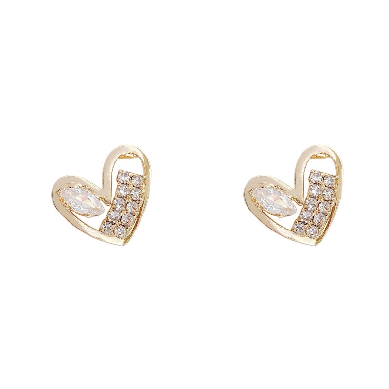 VINJOTAN - ANTING TUSUK SIMPEL IMPOR KOREA GOLD LOVE STERLING SILVER S925