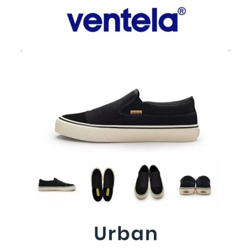 SEPATU SLIP ON VENTELA SHOES  URBAN BLACK NATURAL | LIMITED EDITION BY VENTELA