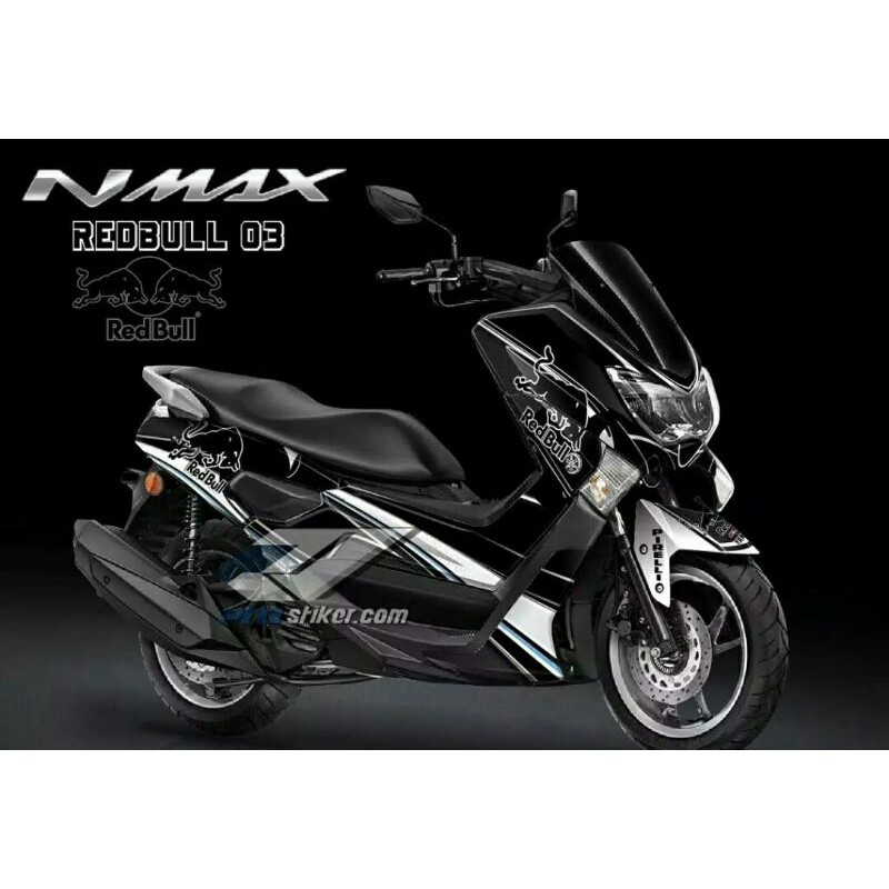 stiker motor yamaha nmax motif Red bull silver motif simpel stiker full body