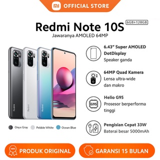 xiaomi redmi note 10s 6gb128gb helio g95 64mp quad kamera layar 6 43%e2%80%9d super amoled 5000mah