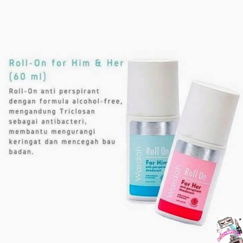 ☃Cutezz_Ching1☃Wardah Roll On For Her/Him 60ml