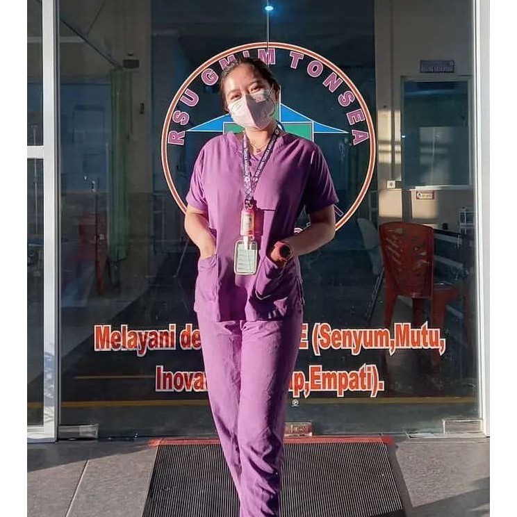 Baju OK Drill Premium Lengan Panjang | Baju Jaga | Baju Scrub Medis