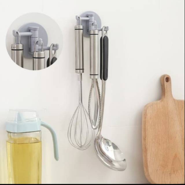 Gantungan serbaguna / gantungan sutil / hook 3 in 1 / rak dapur
