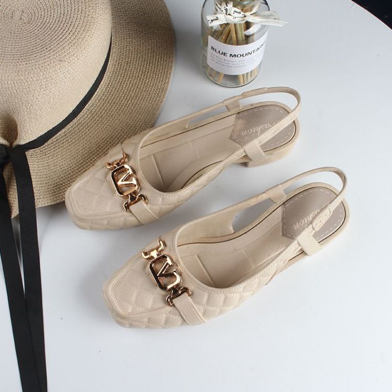 Sandal Fliptop Flat jelly shoes Wanita Vintage Import High Quality S2