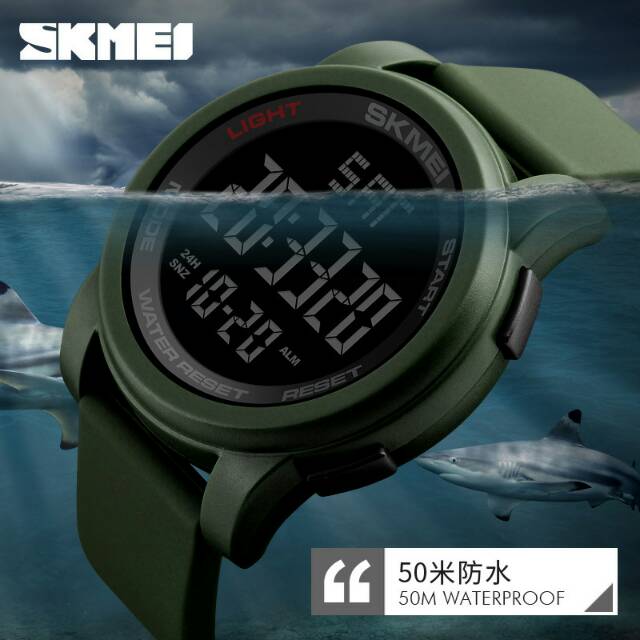 Jam SKMEI 1257 green original WR