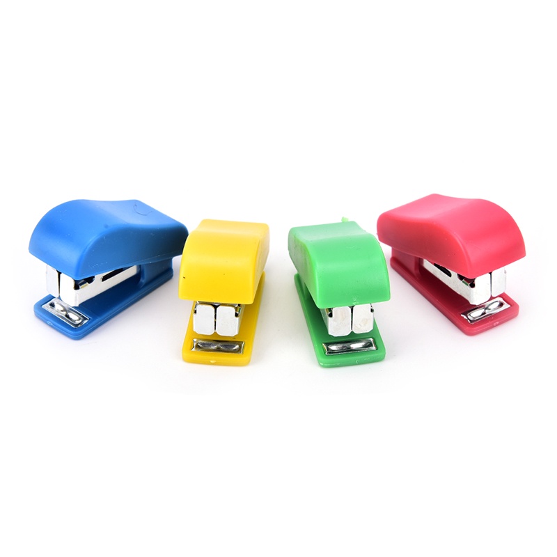 {LUCKID}Office Student School Home Mini Cartoon Paper Document Stapler With Staples Set