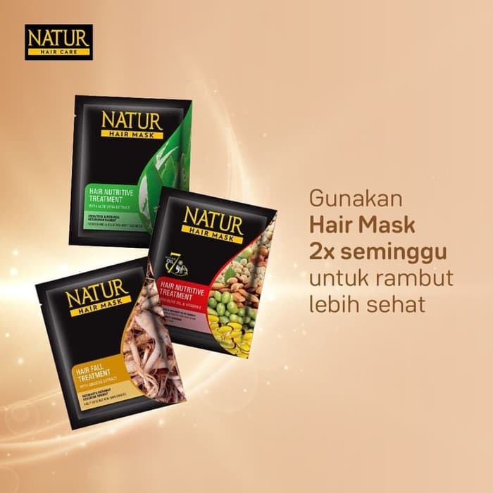 *galerybeautysemarang* NATUR Hair Mask Nutritive Strength Ginseng Extract / Aloe Vera / Olive Oil &amp; Vitamin E 15g + 7.5g