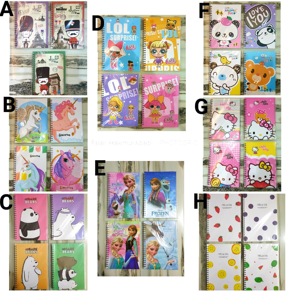 

BUKU TULIS KARAKTER / NOTE BOOK LUCU / D033