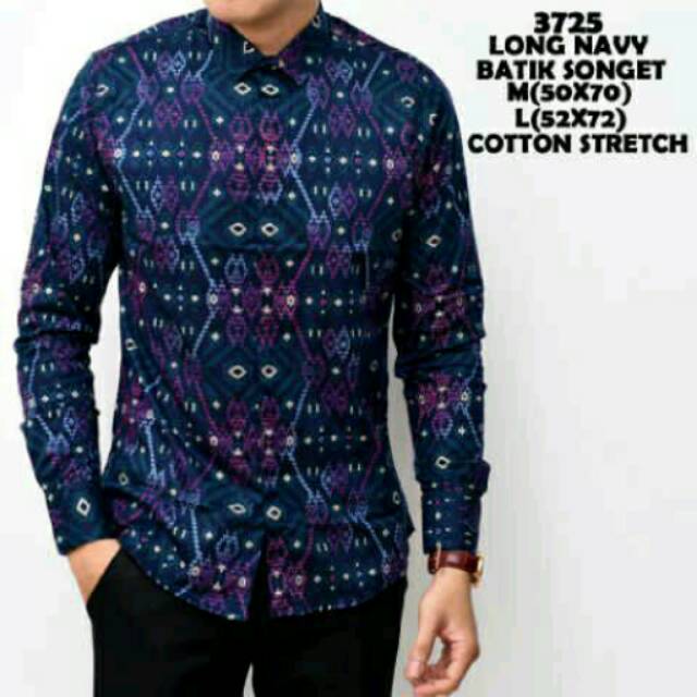 Batik Pria Navy Songket