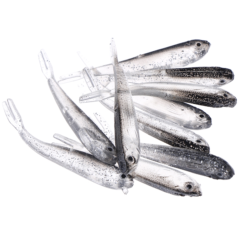 Shengyao 10Pcs New Soft Fish Umpan Pancing 7.5cm 2.3g Swimbait Fishing Lure Ikan Bass Wobbler Kail Jigging Bait Memancing Tackle