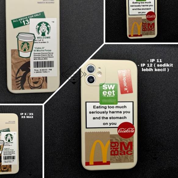 ⅎ MCD Sbucks square edge case Iphone 6 7 8 Plus SE 2020 X XS 11 PRO MAX - MCD, 6 6S ♡