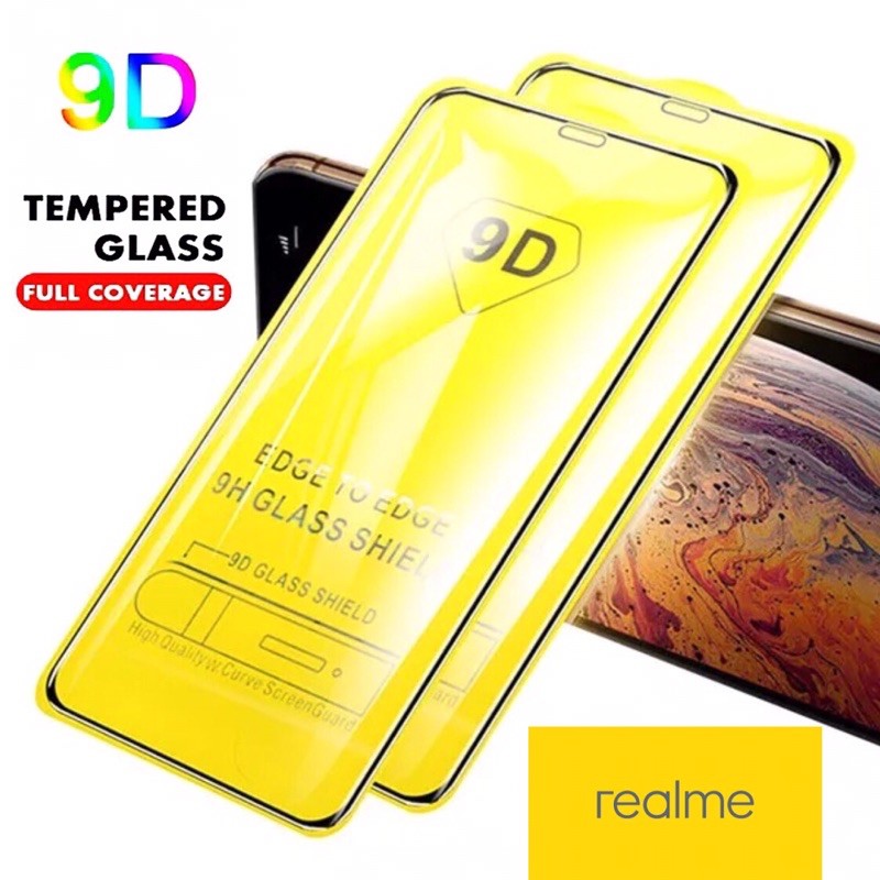 TEMPERED GLASS 5D/6D/9D FULL COVER REALME C2/C3/X2/3/3PRO/5/5i/5S/5PRO/6/6PRO/7/7I/7 PRO /8/8PRO/C11/C17 we