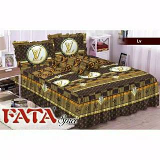  SPREI  RUMBAI FATA LV PARADISO GARDEN ORNAMEN ORCHID BLACK 