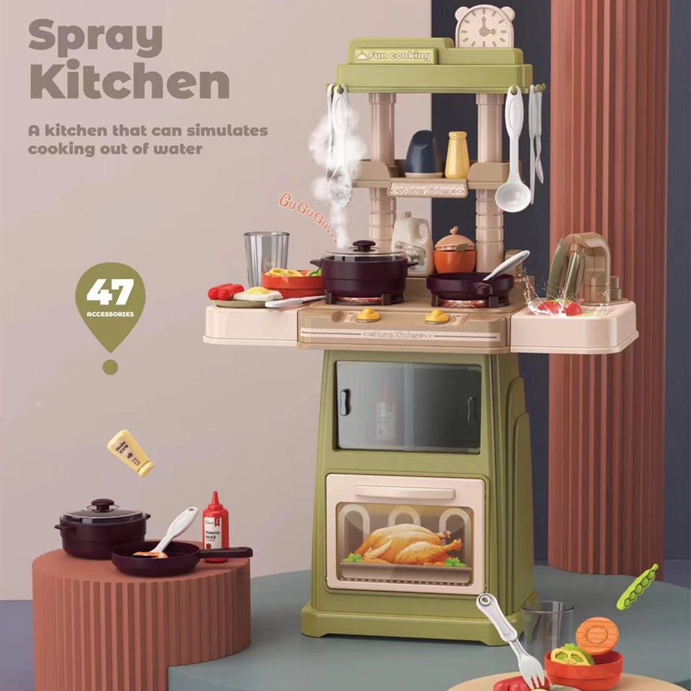 [JUALSEMUA18](889-301-302-307-308)66Cm Mainan Kitchen Set Spraying Mist Anak / Mainan Masak Masak Tungku Berasap / Mainan Set Masak
