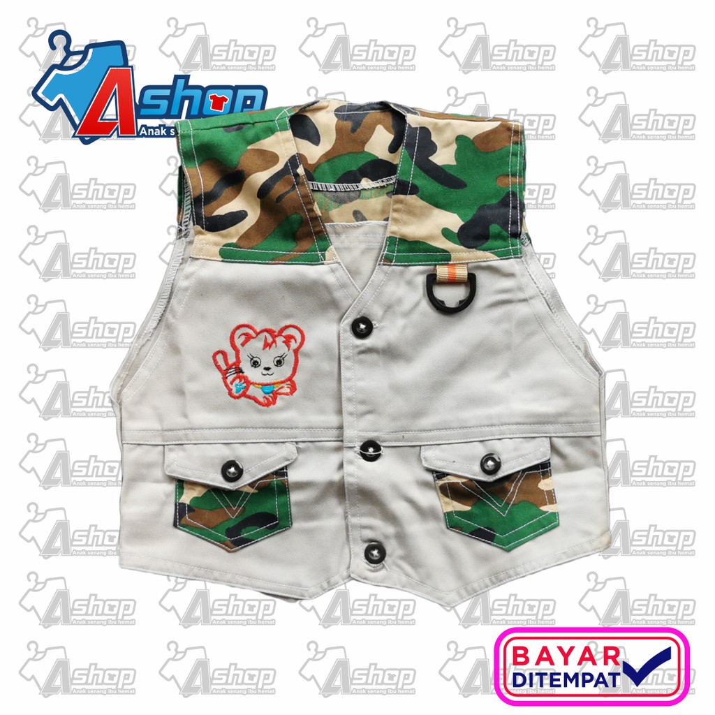 Rompi Bayi Motif Army 2-12 Bulan