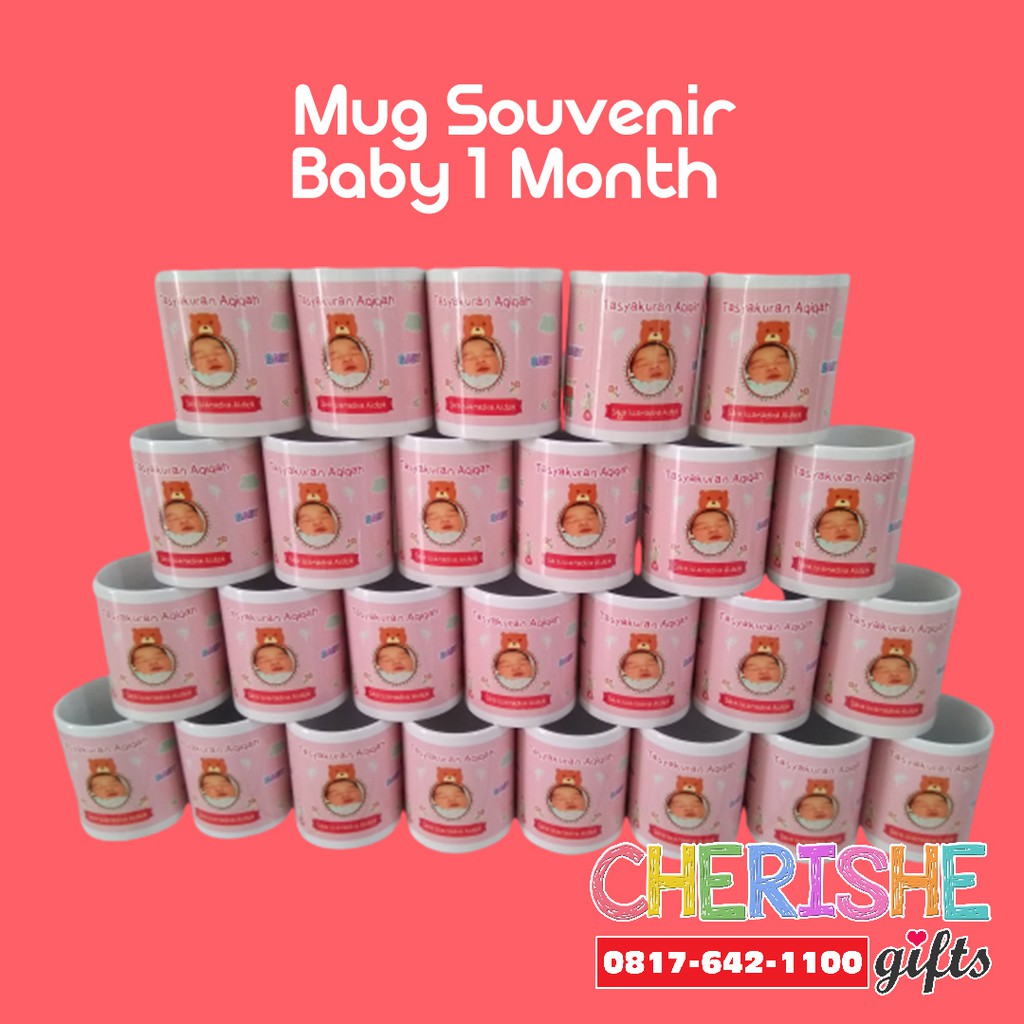 Souvenir Mug 1 Bulan Bayi | bisa buat hampers atau ditambahkan snack yang lain