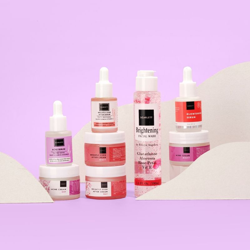 SCARLETT WHITENING SKINCARE - FACIAL WASH - ESSENCE - SERUM - DAY CREAM - NIGHT CREAM