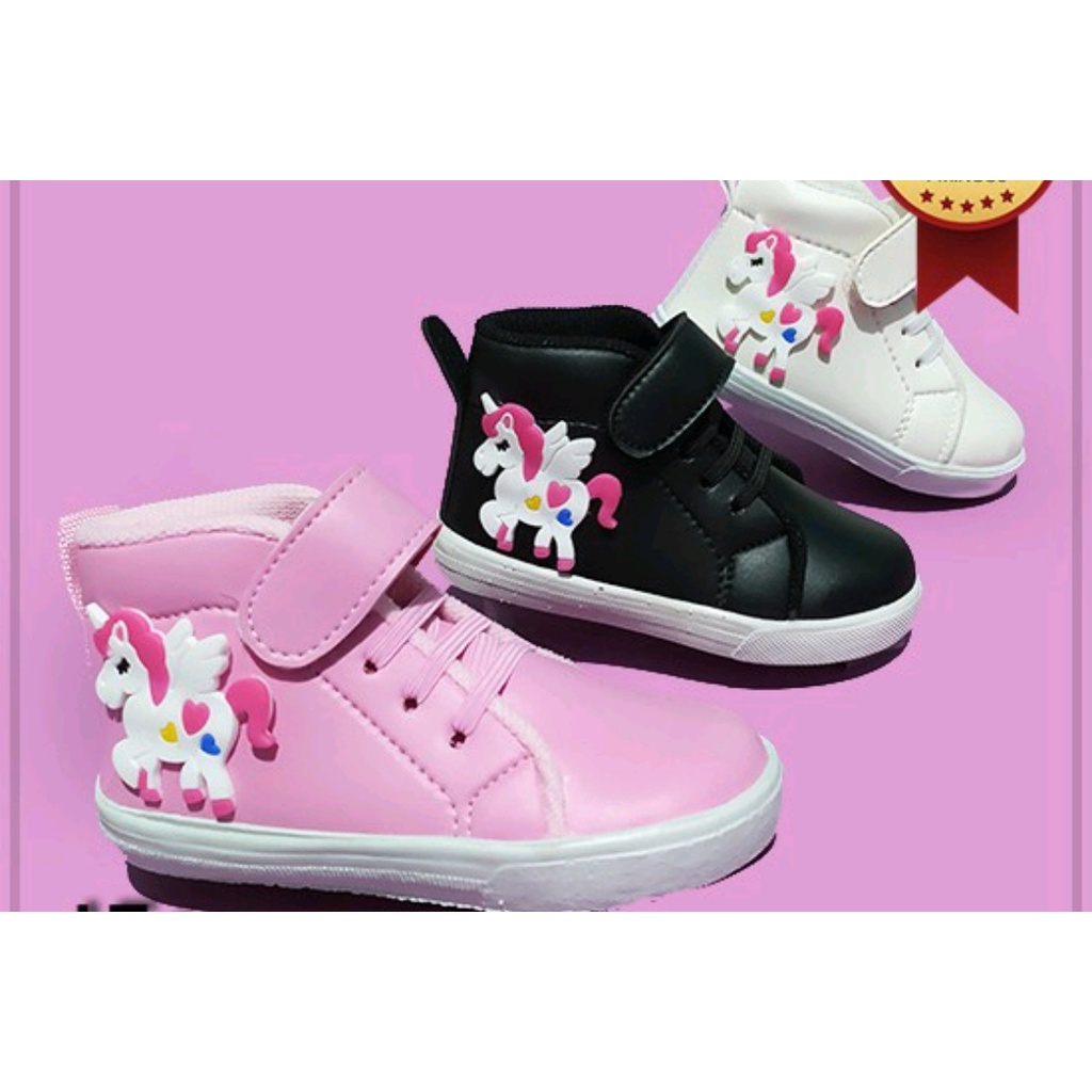Sepatu Boots Unicorn Anak Perempuan Lucu/ Sepatu Boot Kasual Pesta Anak Cewek/ Sepatu Anak 1 2 3 4 5