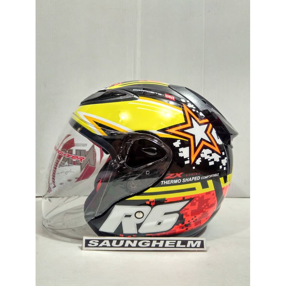 HELM NHK R6 PIXEL# BLACK GLOSSY/ORANGE