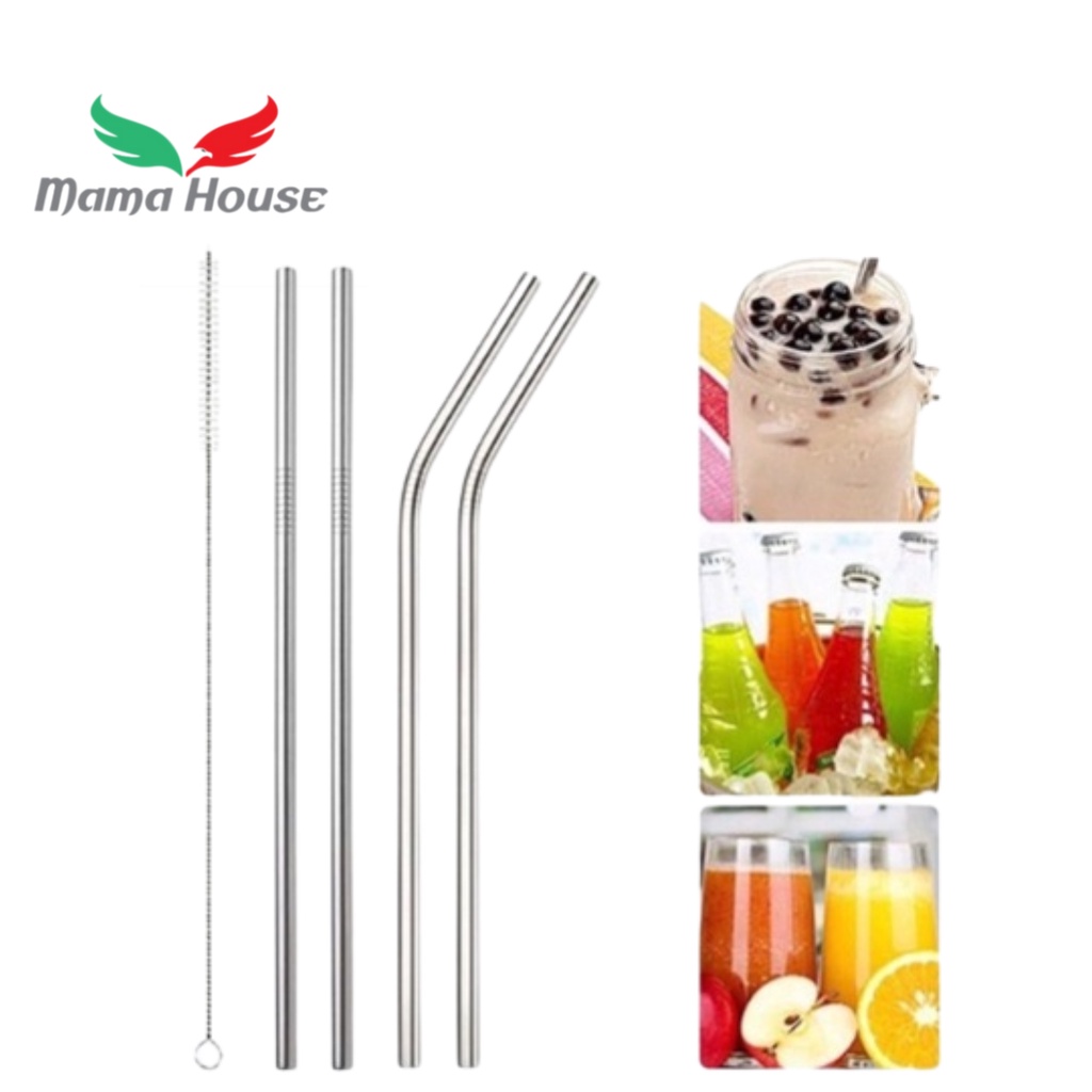 [MH] Sedotan Set 3Pcs Stainless Straw Sedotan Premium