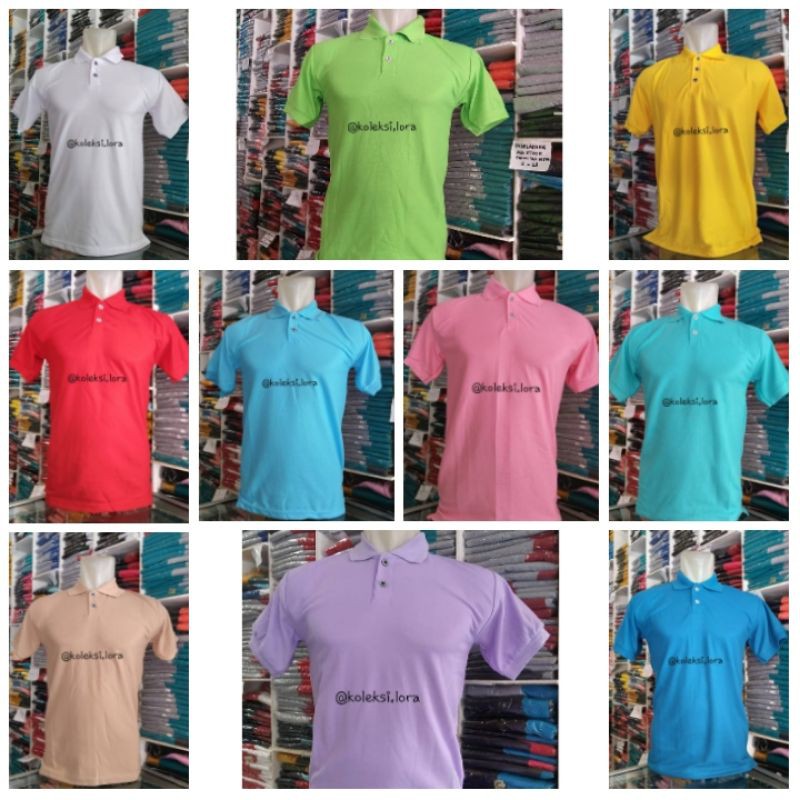 [WARNA MUDA] Kaos Polo M L XL XXL Jumbo Big Size/Kaos Kerah Polos Pendek Oblong Wanita Pria Nevada
