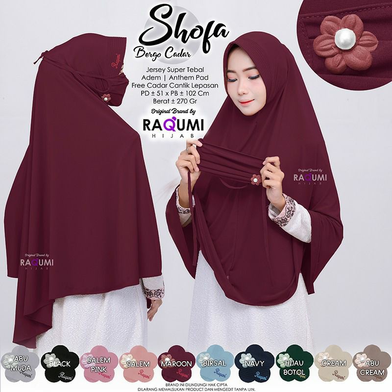 hijab SHOFA BERGI CADAR ORI RAQUMI HIJAB