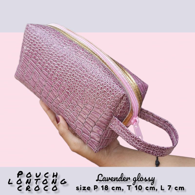 POUCH GLOSY KOSMETIK CROCO LONTONG