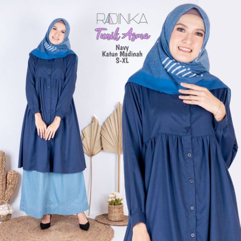 Radinka Tunik Dewasa Rayon Premium Tunik Putih Polos