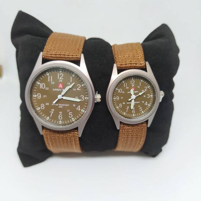 Jam Tangan Kanvas Couple Army Sky E30