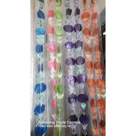 tirai hias | tirak akrilik kerang | dekorasi cantik unik